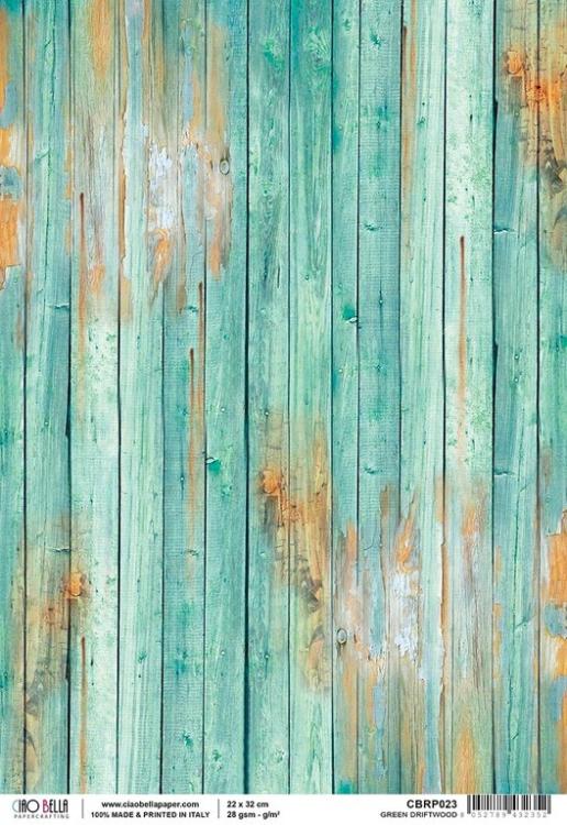 Ciao Bella A4 Rice Paper Green Driftwood #CBRP023