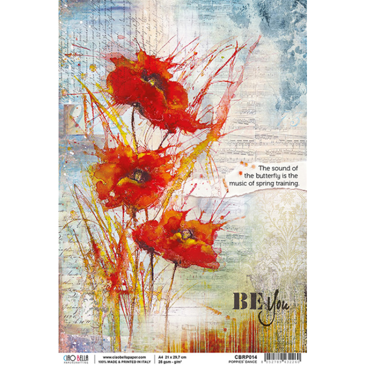 Ciao Bella A4 Rice Paper Poppies´Dance #CBRP014