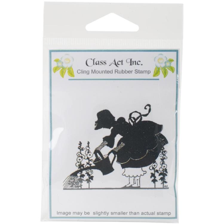 Class Act Inc. Cling Stamp Garden Girl
