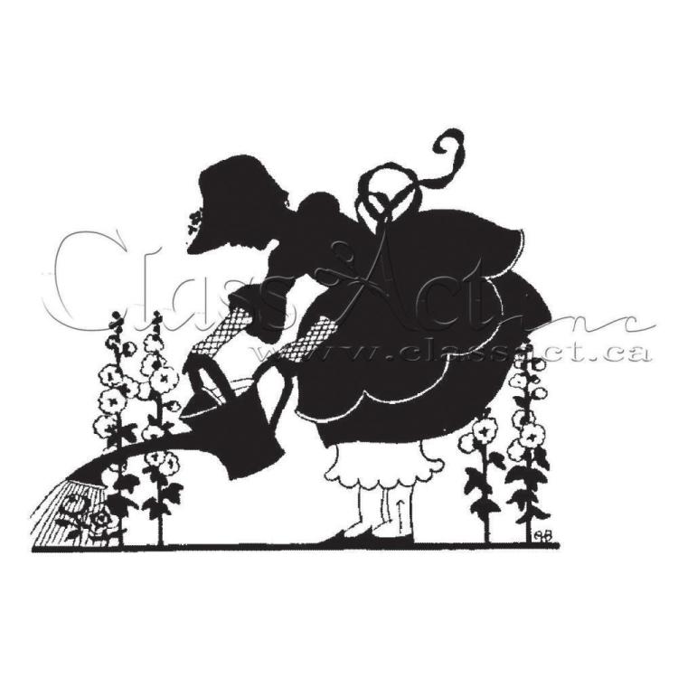 Class Act Inc. Cling Stamp Garden Girl