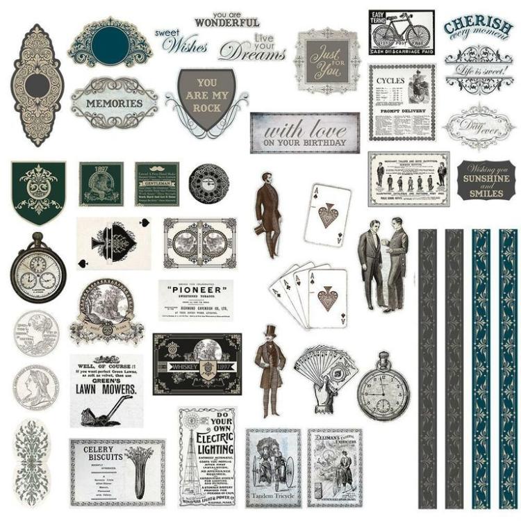 Couture Creations Ephemera Die Cuts Gentleman's Emporium