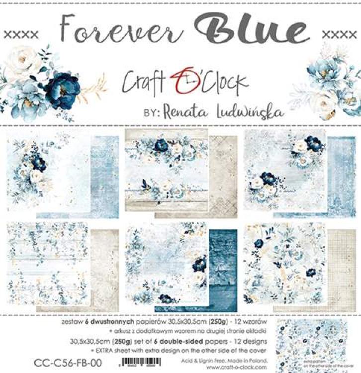 Craft O Clock 12x12 Paper Pad Forever Blue