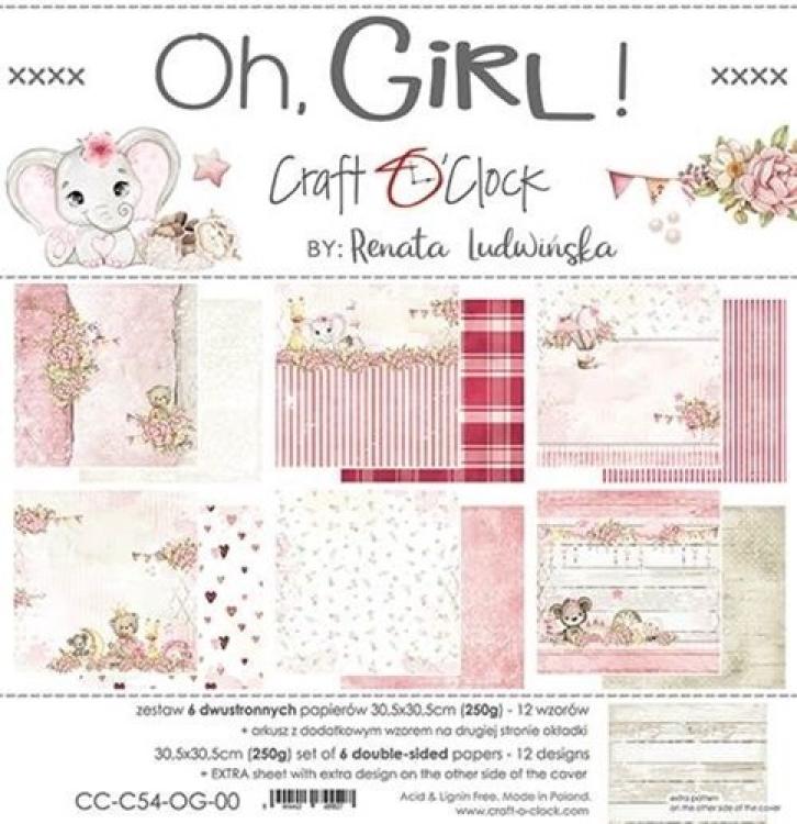 Craft O Clock 12x12 Paper Pad Oh Girl