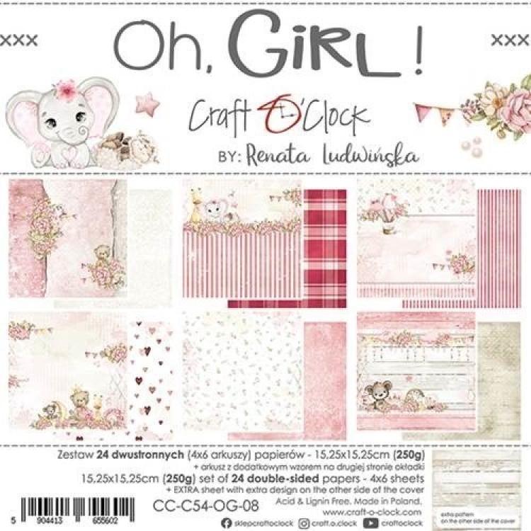 Craft O Clock 6x6 Paper Pad Oh Girl