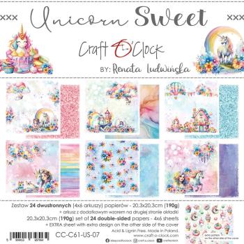 Craft O Clock 8x8 Paper Pad Unicorn Sweet