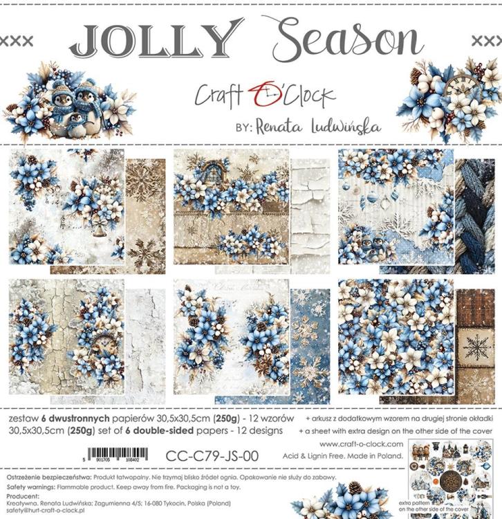 Craft O Clock Jolly Season 12x12 Paper Pad