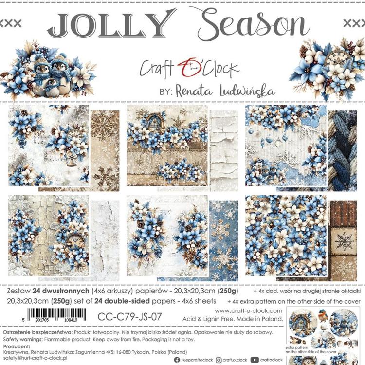 Craft O Clock Jolly Season 8x8 Paper Pad