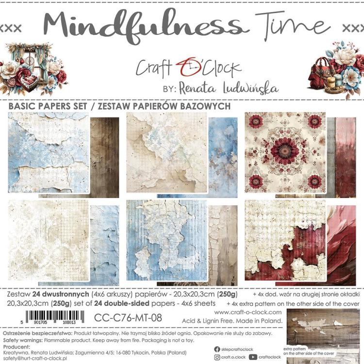 Craft O Clock Mindfulness Time 8x8 Paper Pad Basic