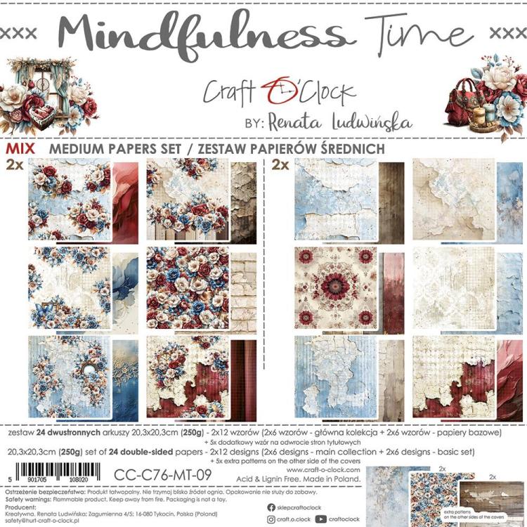 Craft O Clock Mindfulness Time  8x8 Paper Pad MIX