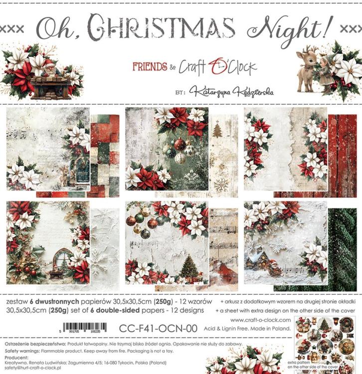 Craft O Clock Oh, Christmas Night 12x12 Paper Pad
