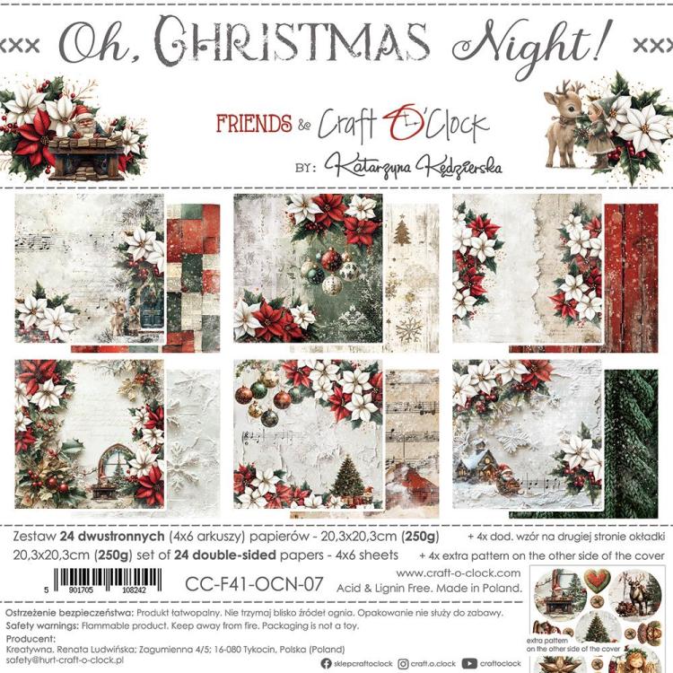 Craft O Clock Oh, Christmas Night 8x8 Paper Pad