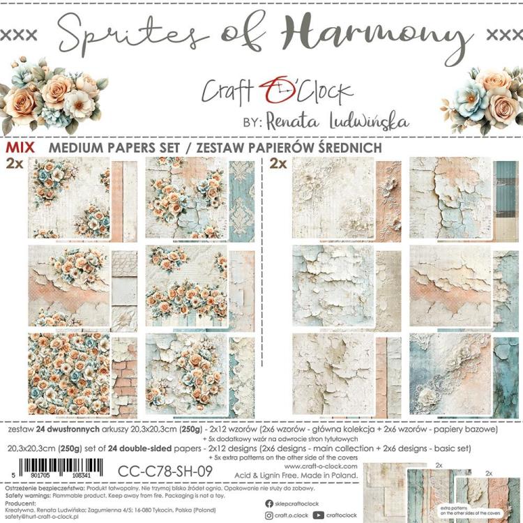 Craft O Clock Sprites Of Harmony 8x8 Paper Pad MIX