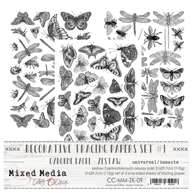 Craft o Clock Transparent Black Printed Foil Butterflies Set 09