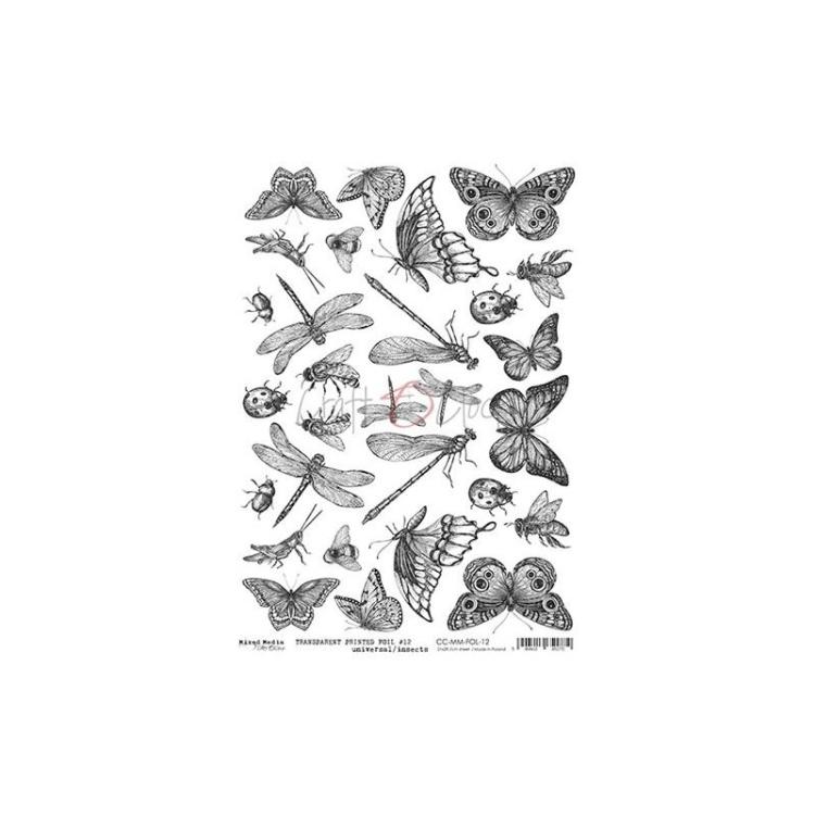 Craft o Clock Transparent Black Printed Foil Insects #12