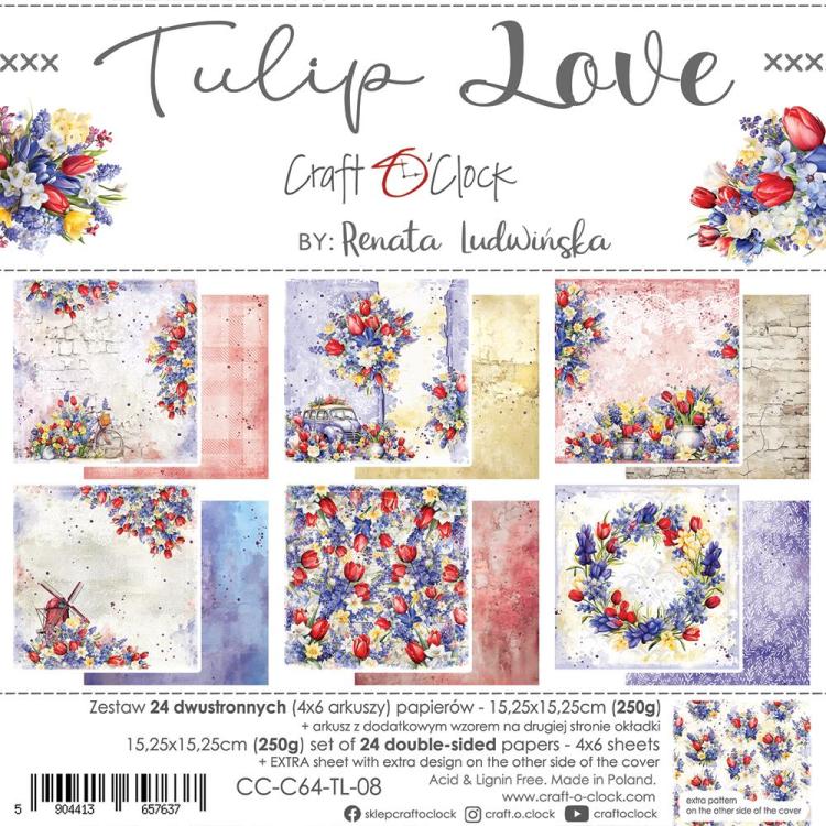 Craft o Clock Tulip Love 6x6 Paper Pad