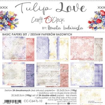 Craft O Clock Tulip Love  8x8 BASIC Paper Pad