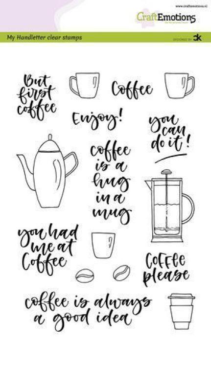 CraftEmotions Clearstamps A5 Handletter Coffee please #2111