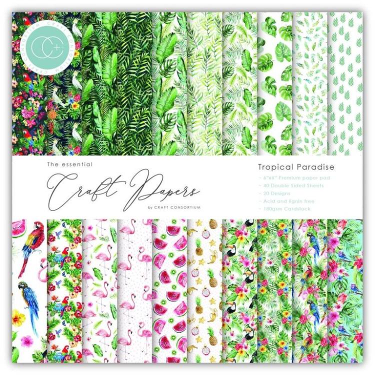 Craft Consortium 6x6 Inch Paper Pad Tropical Paradise #006B