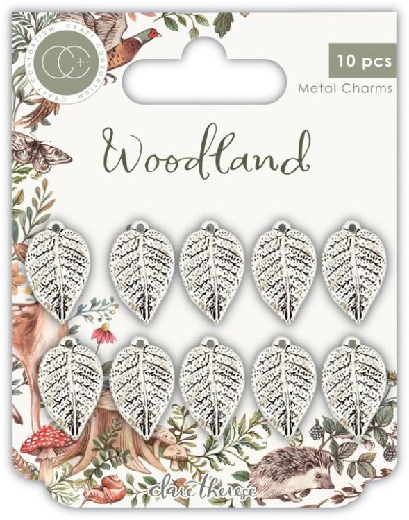 Craft Consortium Metal Charms Woodland Silver Leaf