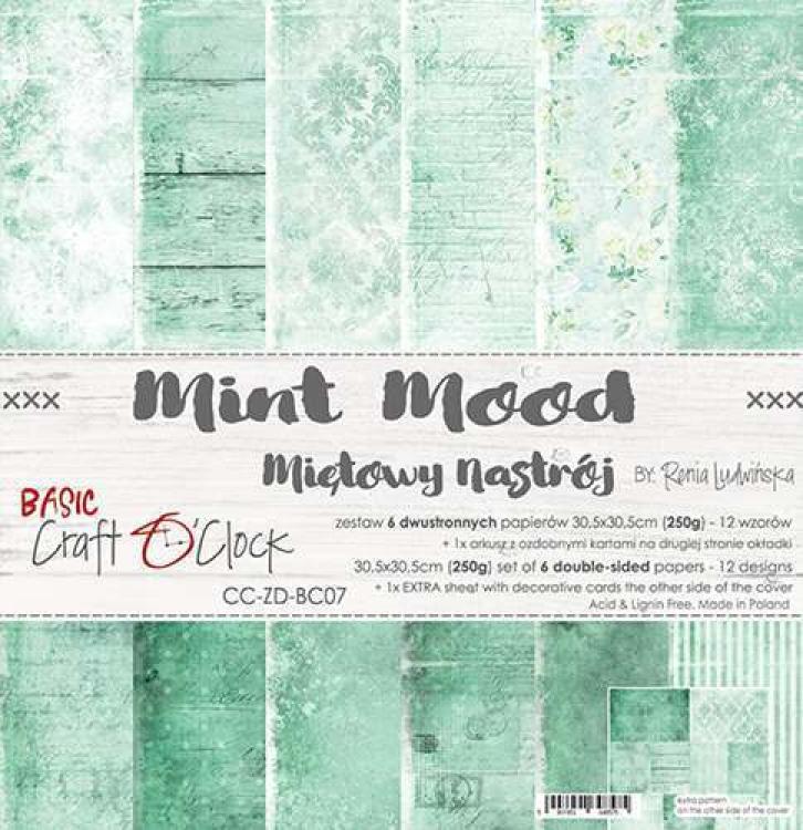 Craft O Clock 12x12 Paper Pad Basic 07 Mint Mood