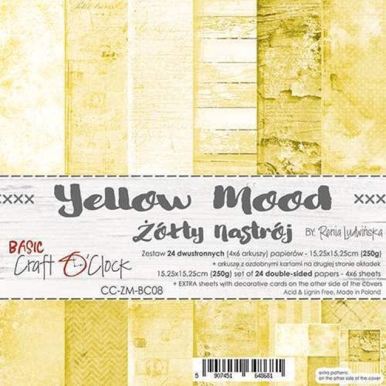 Craft O Clock 6x6 Paper Pad Basic 08 Yellow Mood