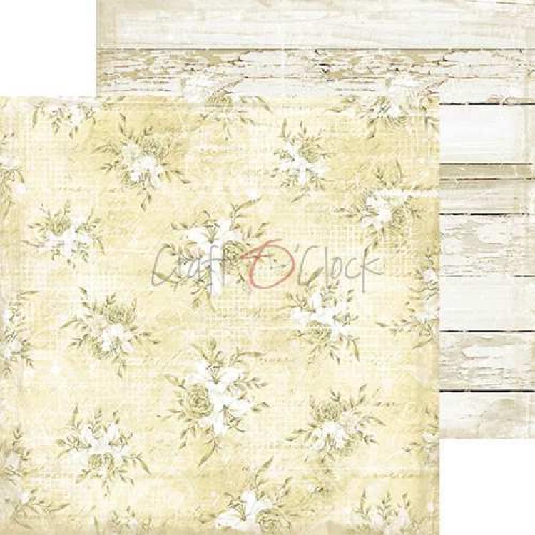 Craft O Clock 12x12 Paper Pad Basic White Beige Mood #04