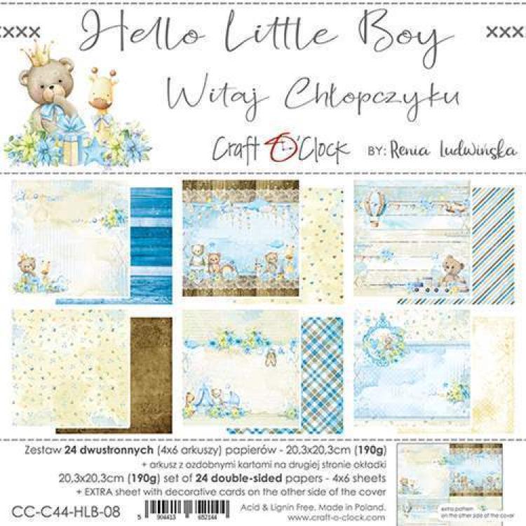 Craft O Clock 8x8 Paper Pad Hello Little Boy