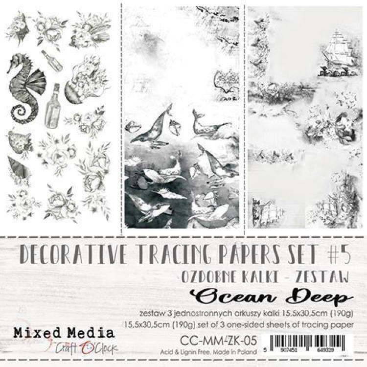 Craft O Clock Decorative Tracing Papers Set #05 Ocean Deep