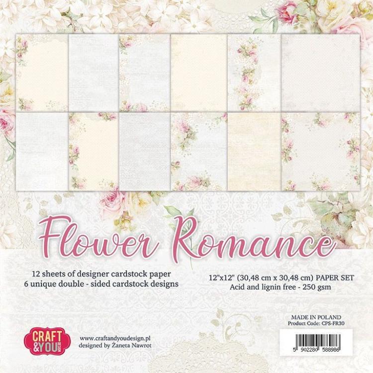 Craft & You Design 12x12 Inch Paper Pad Flower Romance