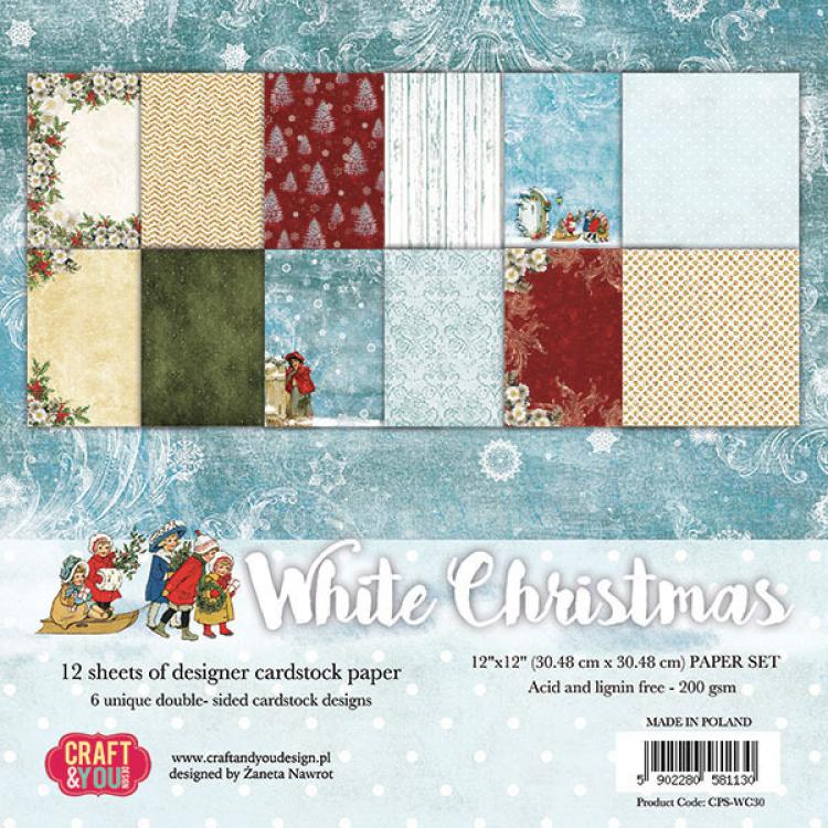 Craft & You Design 12x12 Inch Paper Pad White Christmas