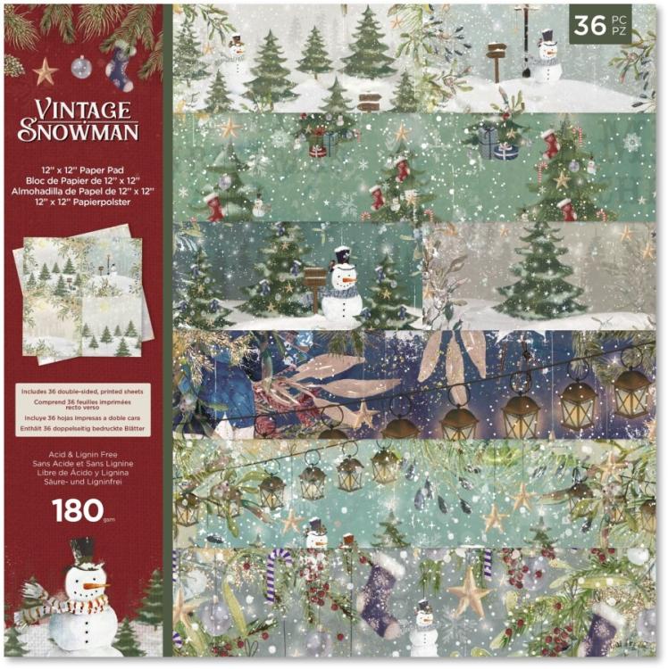 Crafter's Companion 12x12 Paper Pad Vintage Snowman