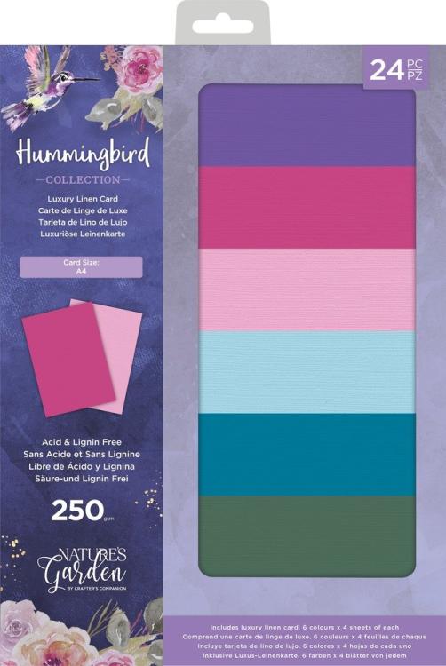 Crafter's Companion Hummingbird A4 Luxury Linen Card Pack