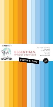Creative CraftLab Yellow & Blue Essentials Unicolor Paper 15x30