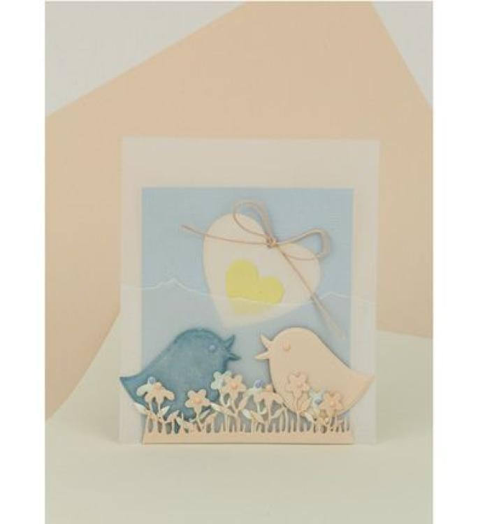 Cut-Ies BasiX Stanzschablone Spring Border Bird & Flower