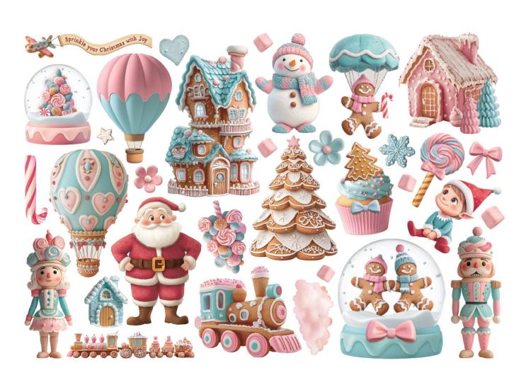 DFLCT66 Stamperia Candy Christmas Ephemera (32 pcs)