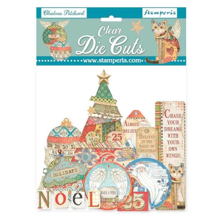 Stamperia Clear Die cuts Christmas Patchwork DFLDCP08