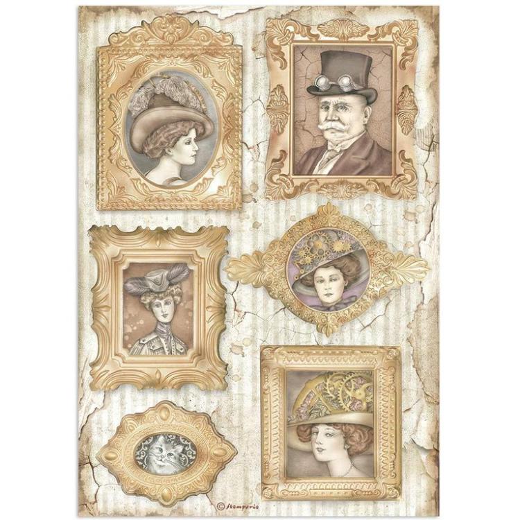 Stamperia A4 Rice Paper Lady Vagabond Lifestyle Frames #4644