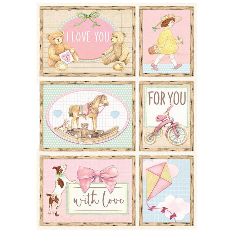 Stamperia A4 Rice Paper DayDream Cards DFSA4679