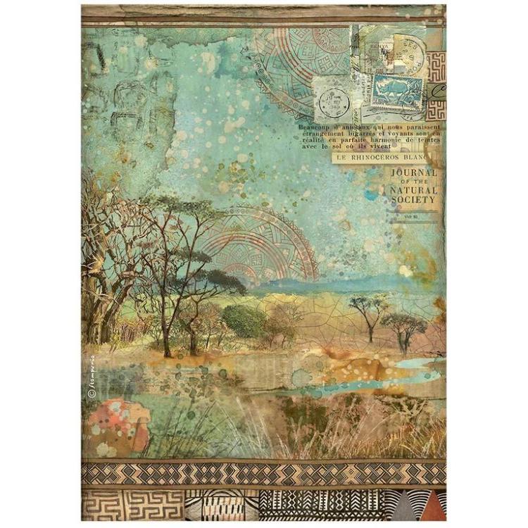 Stamperia A4 Rice Paper Savana Tree DFSA4686