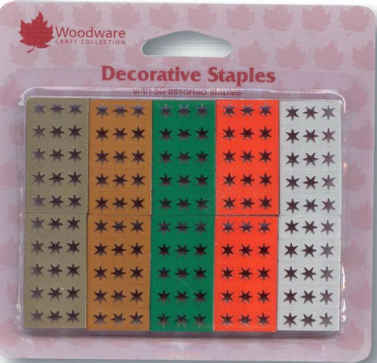 Woodware Decorative Staples - Stars