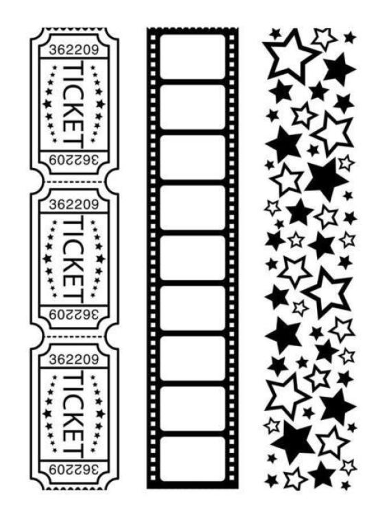 Darice Embossing Folder Movie Theme 3er Set #1219-139