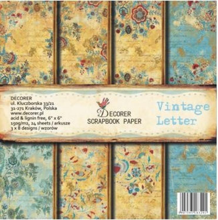 Decorer 6x6 Paper Pad Vintage Letter