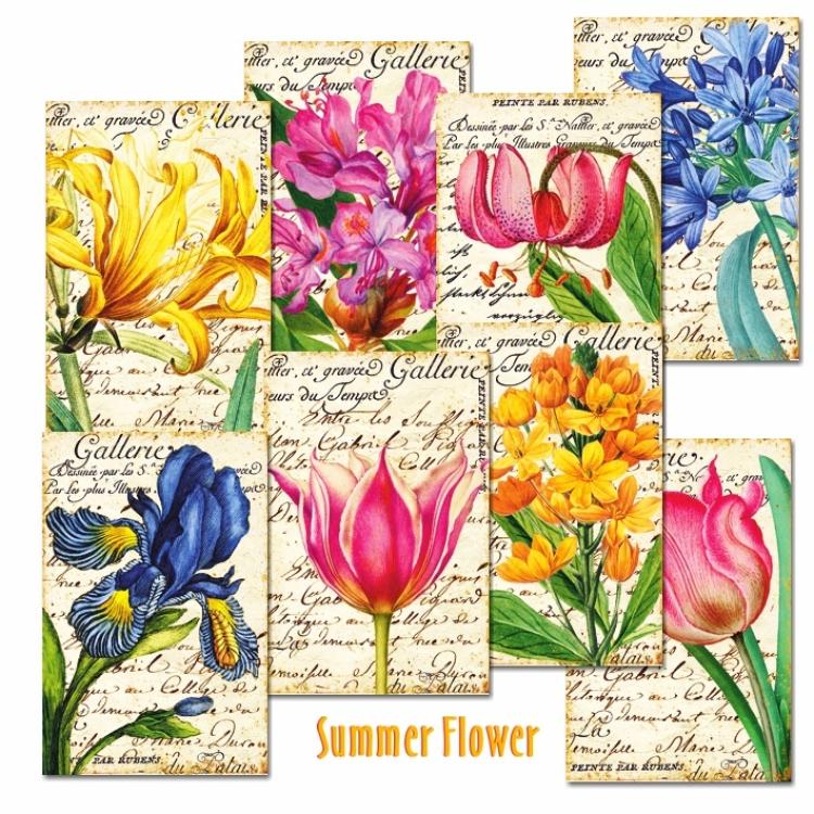 Decorer Mini Scrapbook Paper Set Summer Flowers