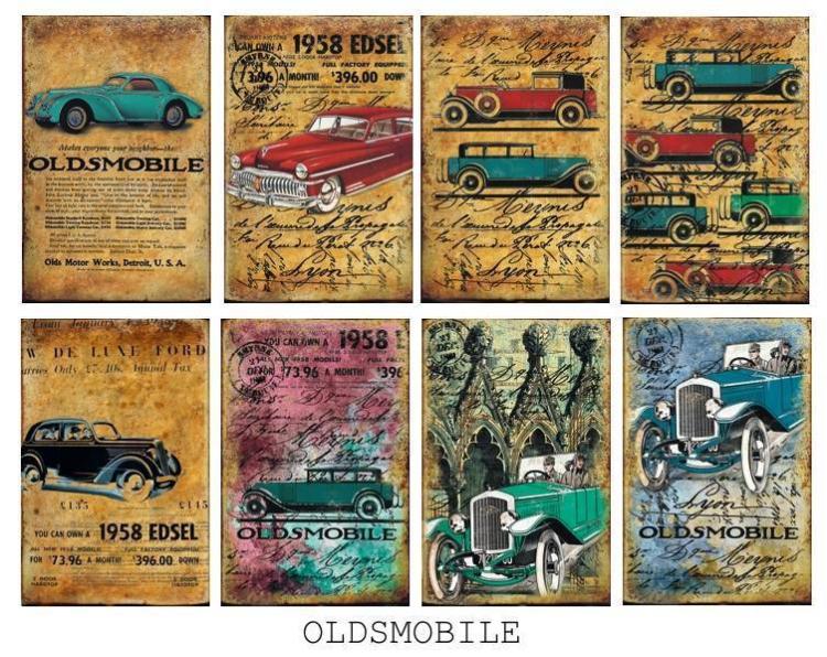 Decorer Mini Scrapbook Paper Oldsmobile