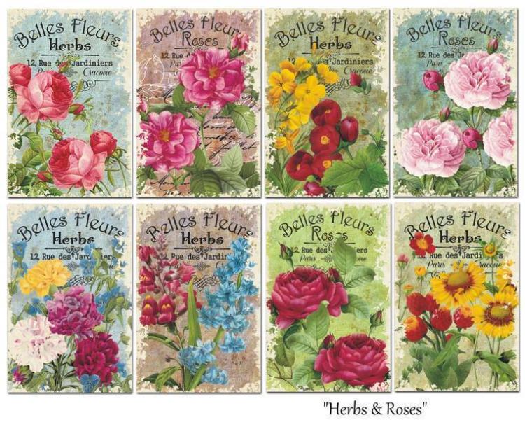 Decorer Mini Scrapbook Paper Set Herbs & Roses