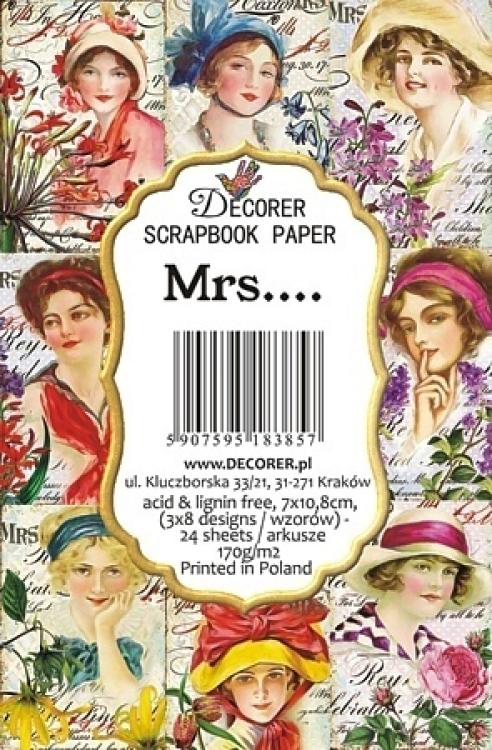 #89 Decorer Mini Scrapbook Paper Set Mrs...