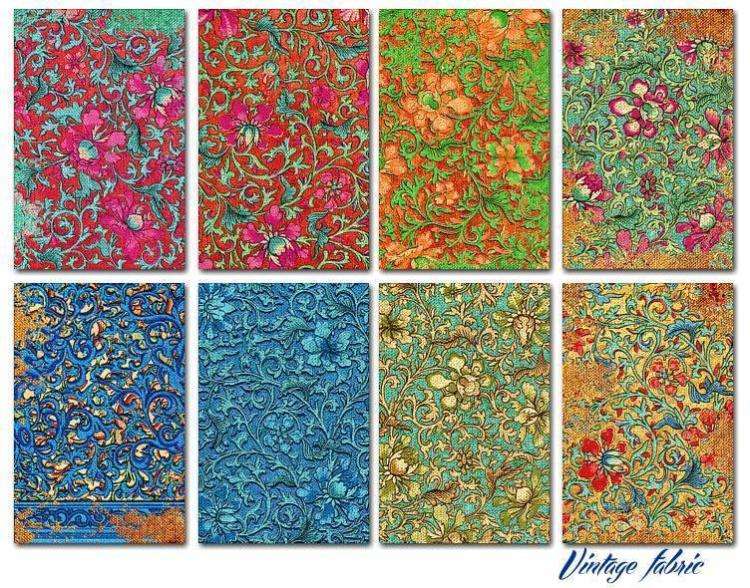 #42 Decorer Mini Scrapbook Paper Set Vintage Fabric