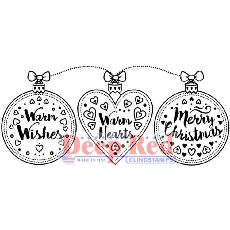 Deep Red Cling Stamp  Warm Hearts #3X405580