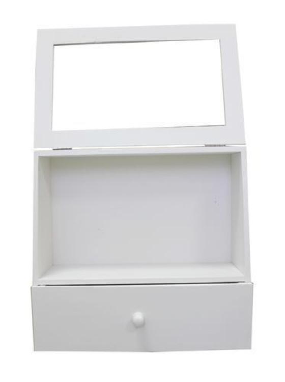Display Case With Storage Drawer White