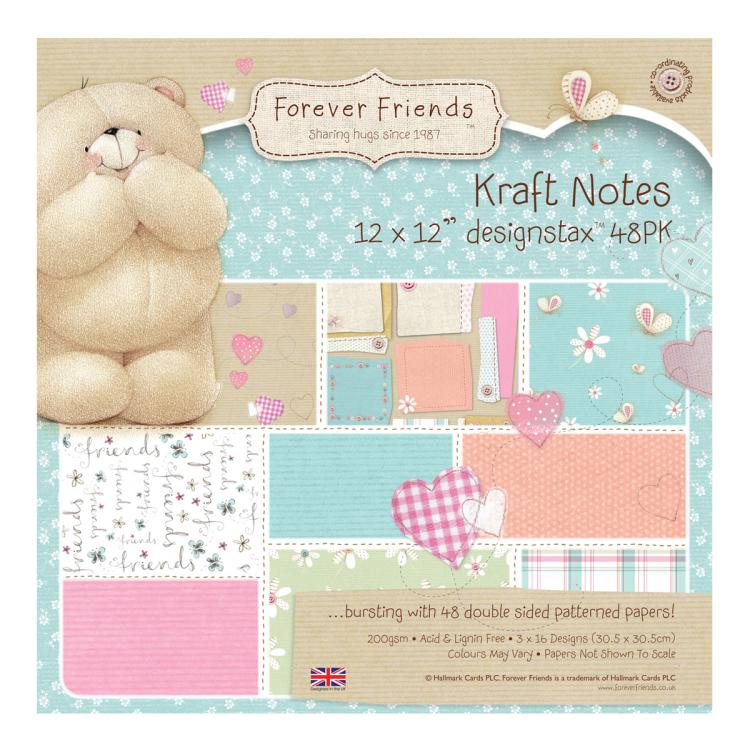 DoCrafts Forever Friends 12x12 Kraft Notes Paper Pad